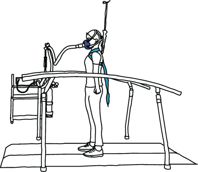 Participant standing on a treadmill